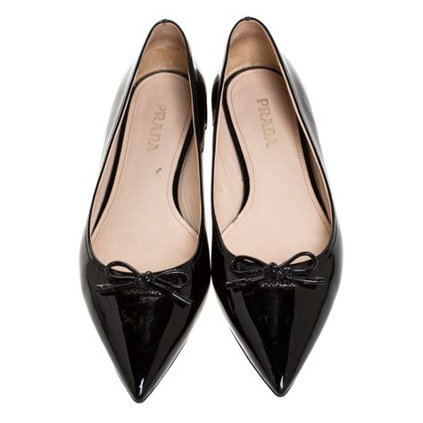 prada point toe leather ballerina flats